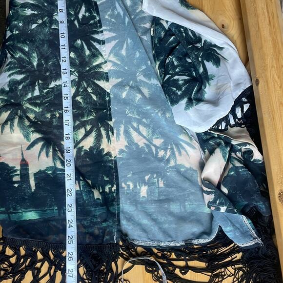 Lira tropical open front kimono/swim cover women's L - Picture 10 of 10